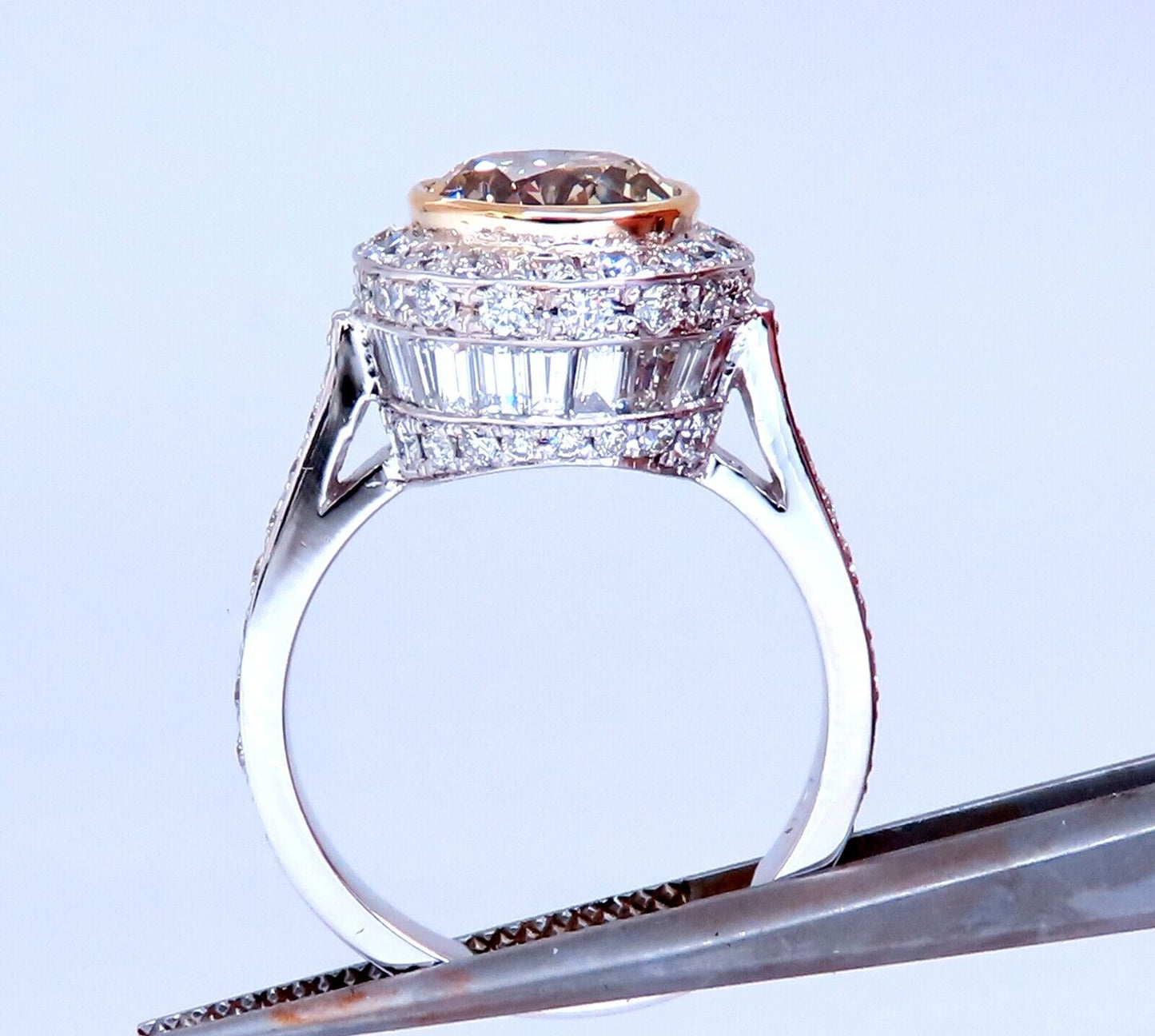 GIA Certified 2.20ct Fancy Light Brown Yellow Diamond Ring 14kt Gold
