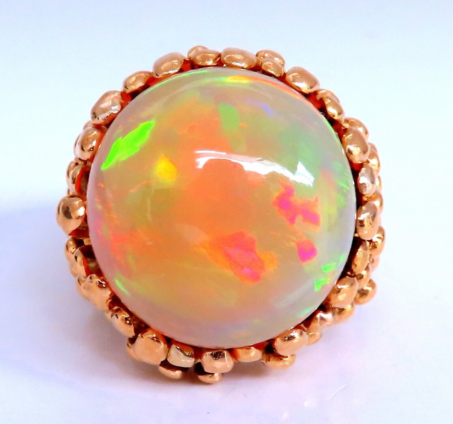 GIA Certified 22.85ct natural cabochon opal ring 18Kt Gold