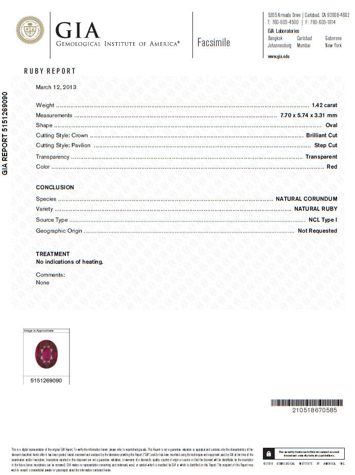 GIA Certified 1.42ct No Heat Mozambique Ruby Diamonds ring 18kt Gold