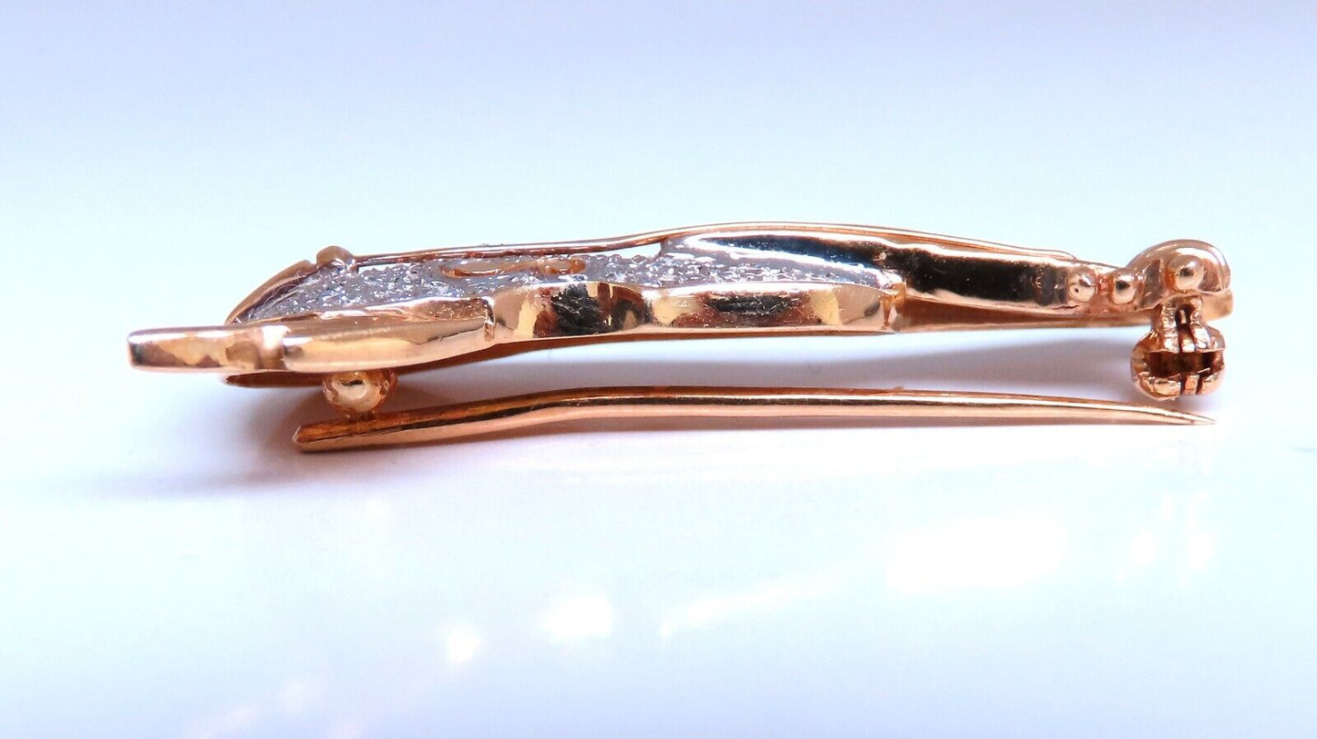 .60ct natural diamond Cello Violin Pin 14kt Gold