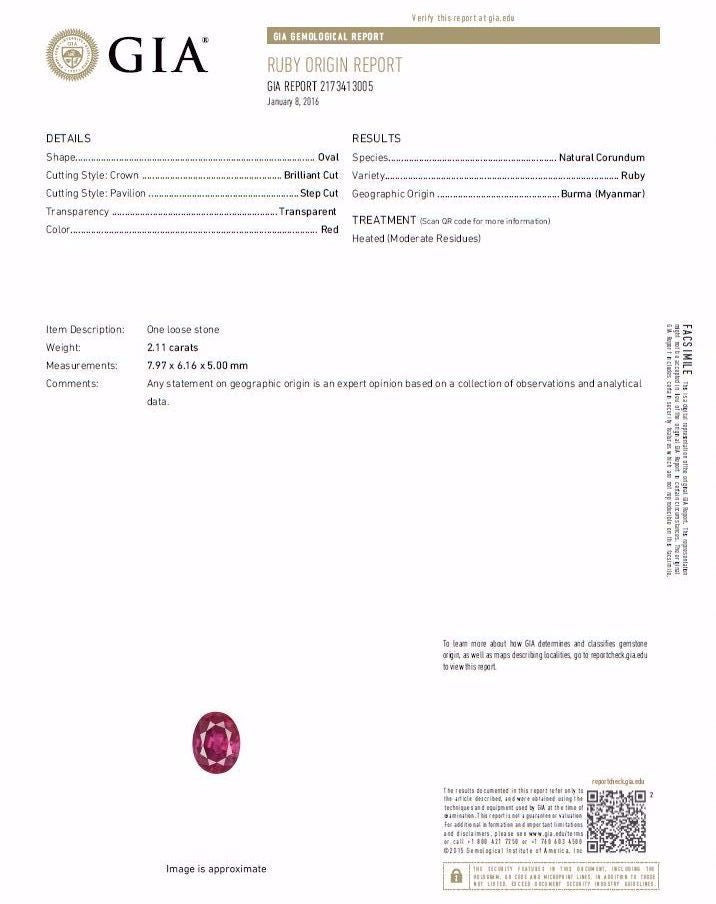 GIA Certified 4.94ct natural vivid red Burma ruby diamonds ring 18kt*v