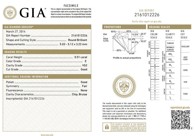 GIA Certified .51ct E Vs2 natural round diamond ring platinum *v