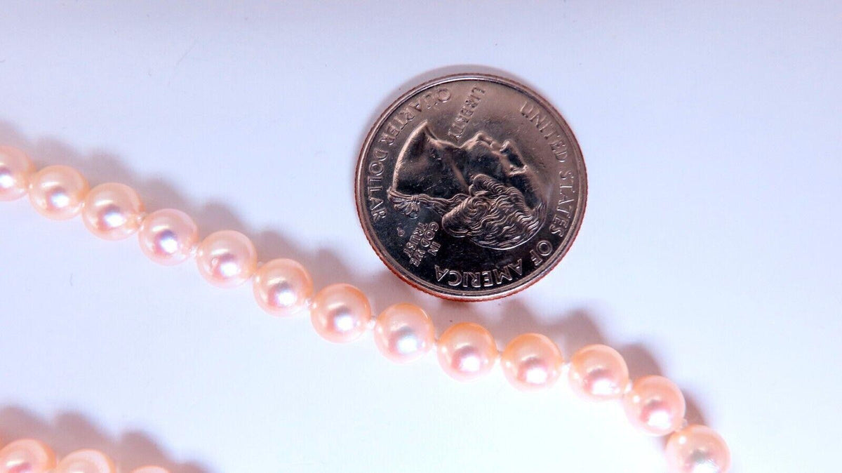5.5mm freshwater Pearl necklace 14kt gold *v