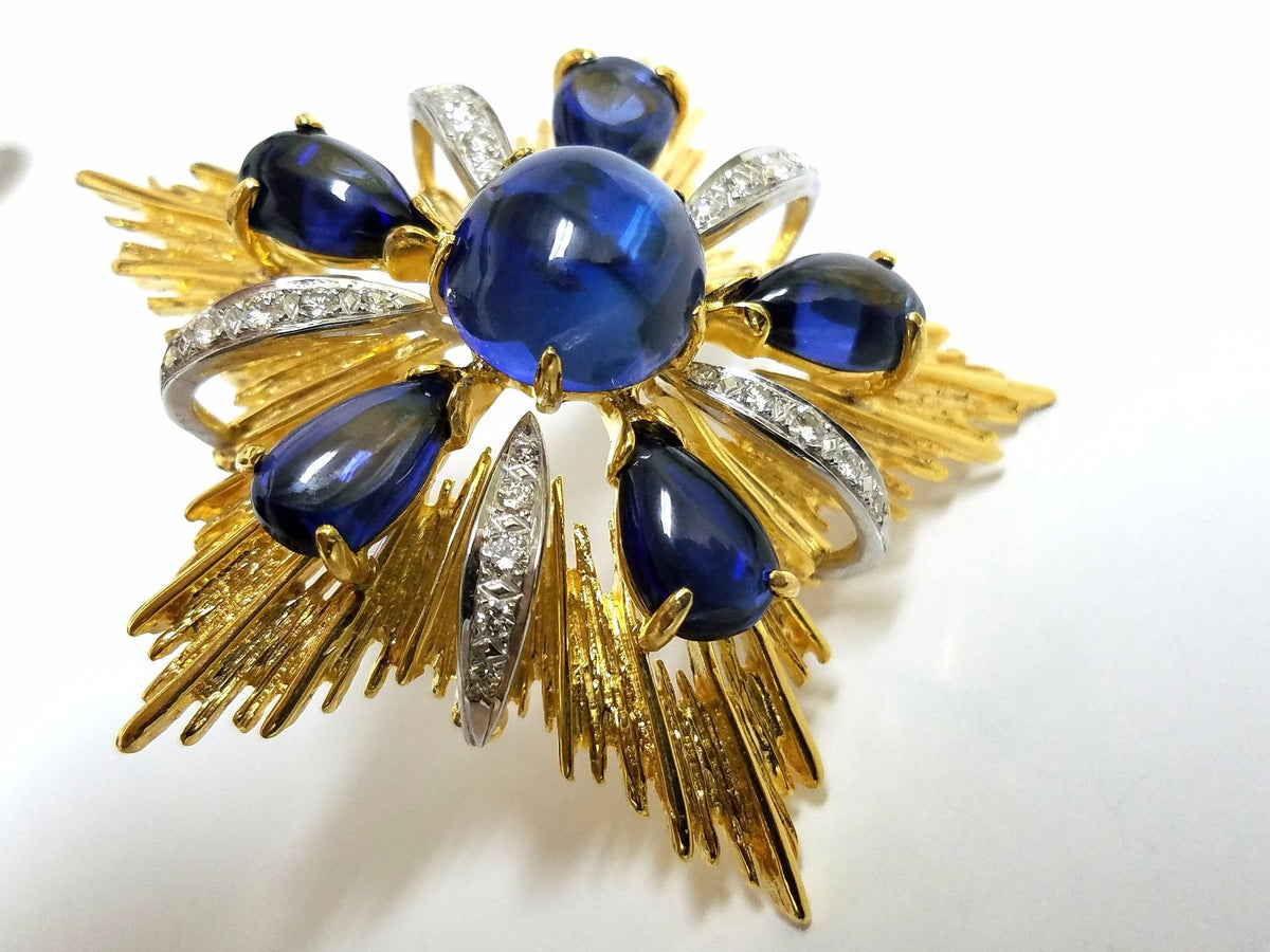18kt 40ct Royal Medallion Brooch Pin Pendant Pearl Enhancer Ascot Knot *v
