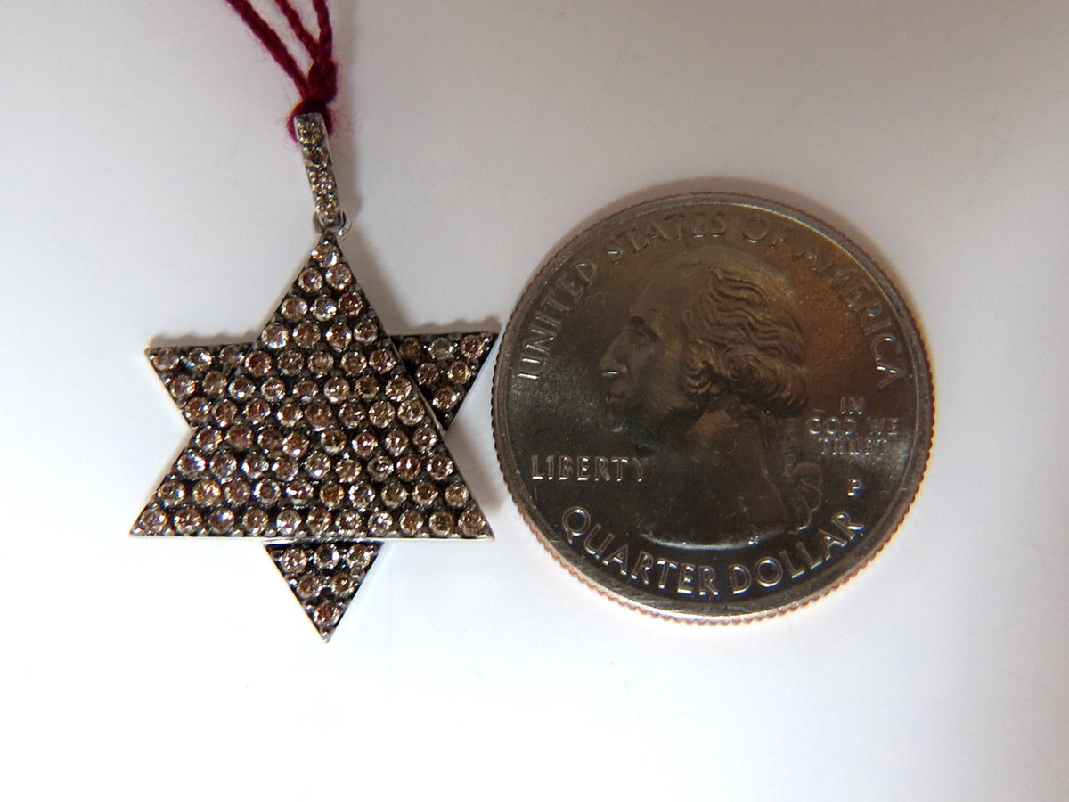1.50ct natural fancy color diamonds convertible star / triangle pendant 14kt *v