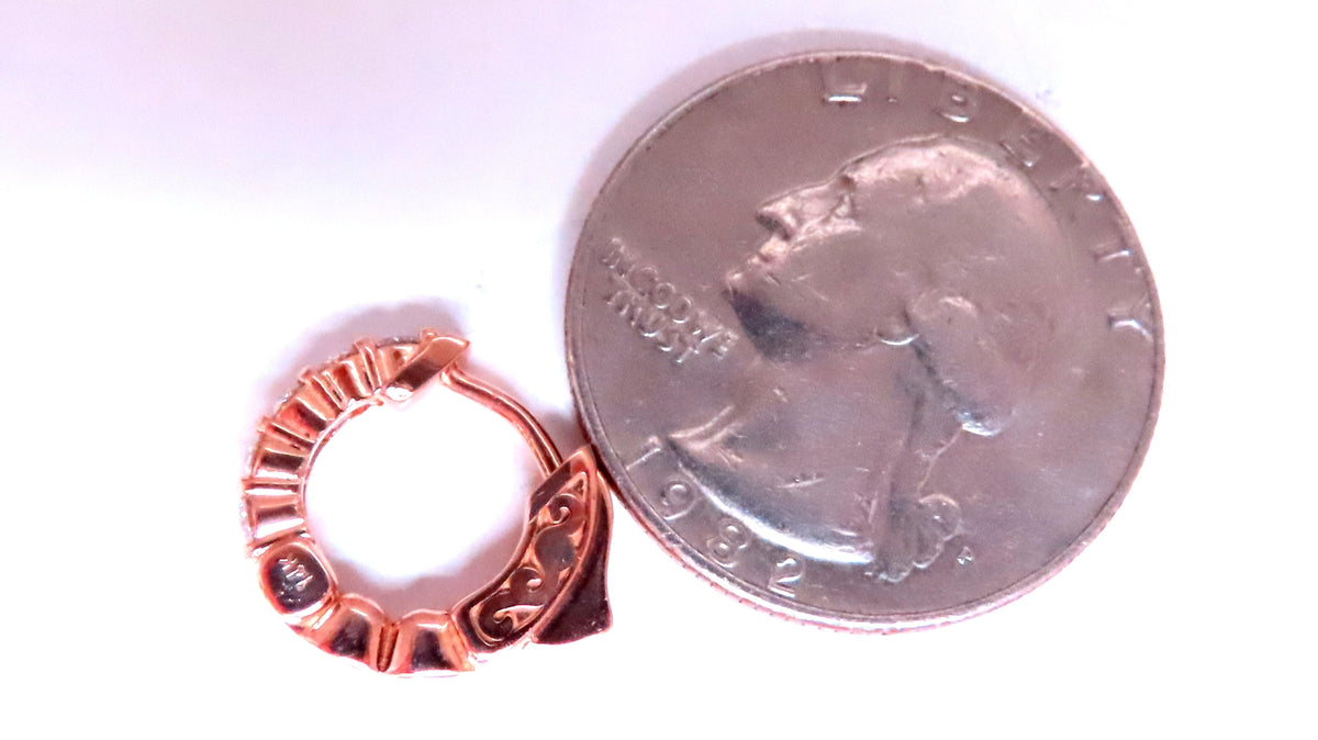 .43ct Diamonds Mini Hoop Earrings 14kt Rose Gold 12492 *v