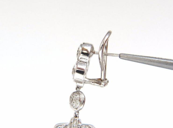 Step Tier Extra Wide Long Chandelier Class Deco Dangle Earrings 18kt 12319 *v