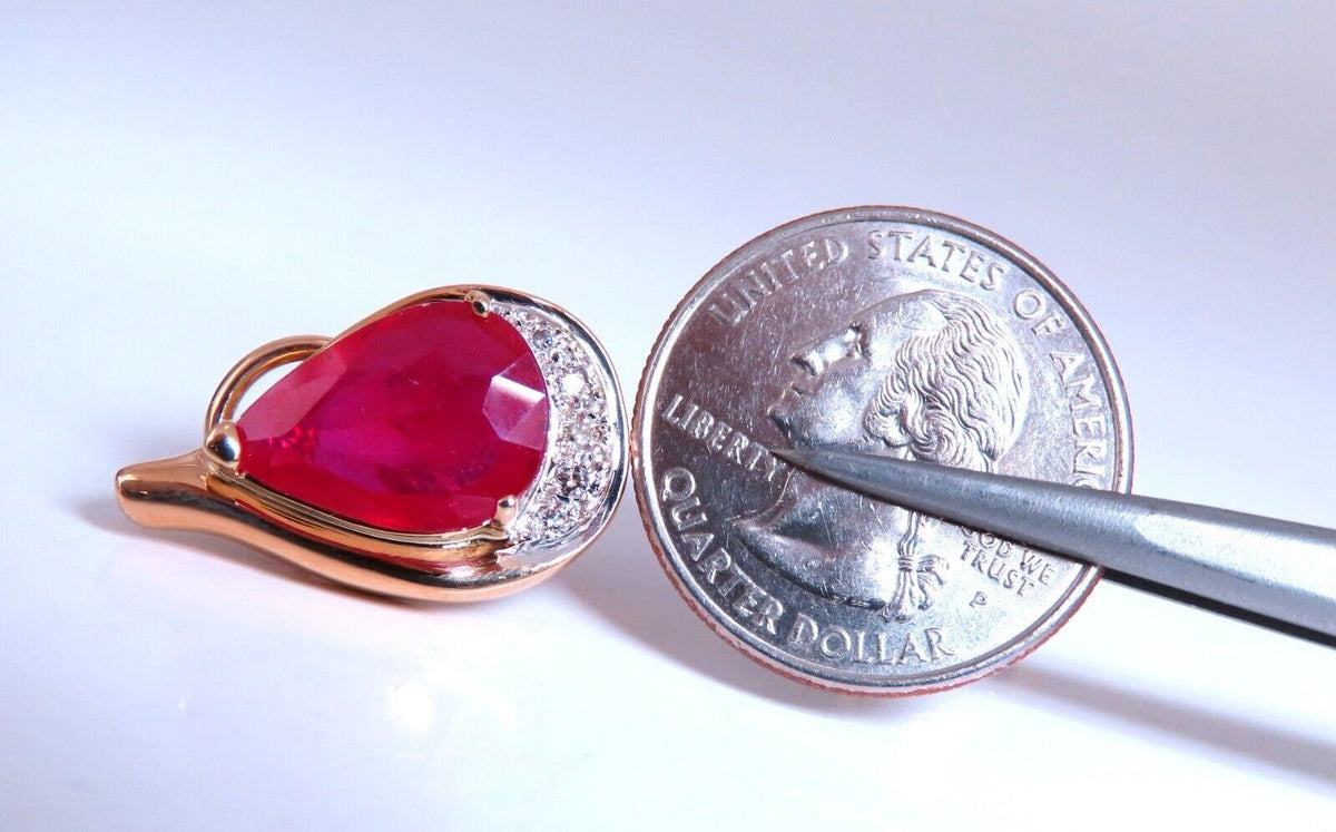 22.25ct Ruby Diamond Clip Earrings 14kt Gold *v