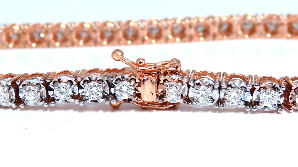 2.02ct. natural round diamonds tennis bracelet classic 14 karat rose gold *v