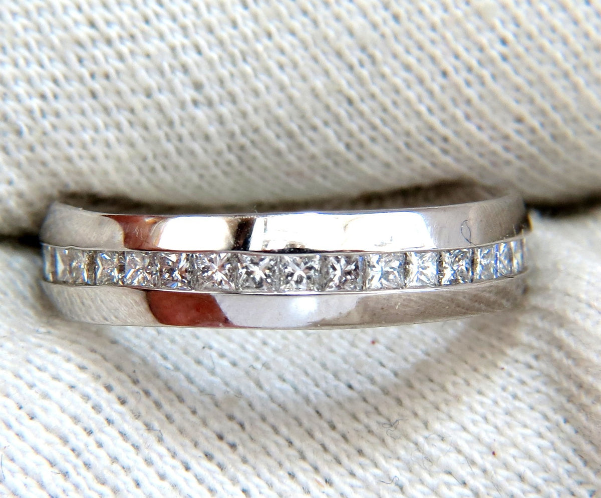 1.50ct Natural Princess cut diamonds eternity ring 14kt Comfort 5mm *v