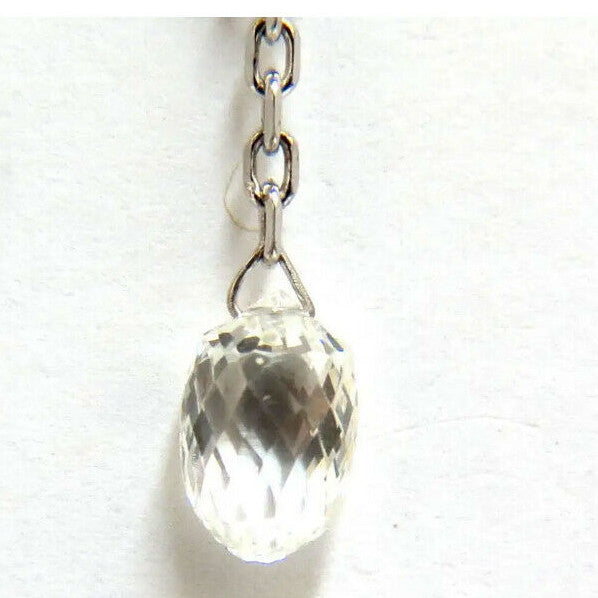 2.40ct Natural Briolette Diamonds Dangle Station Yard Earrings 14kt *v