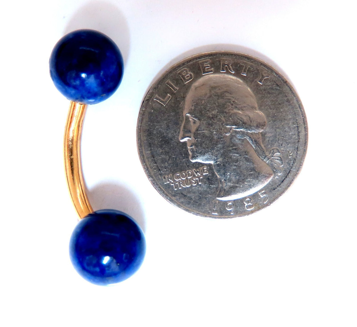 14kt gold 10mm lapis lazuli cufflinks*v