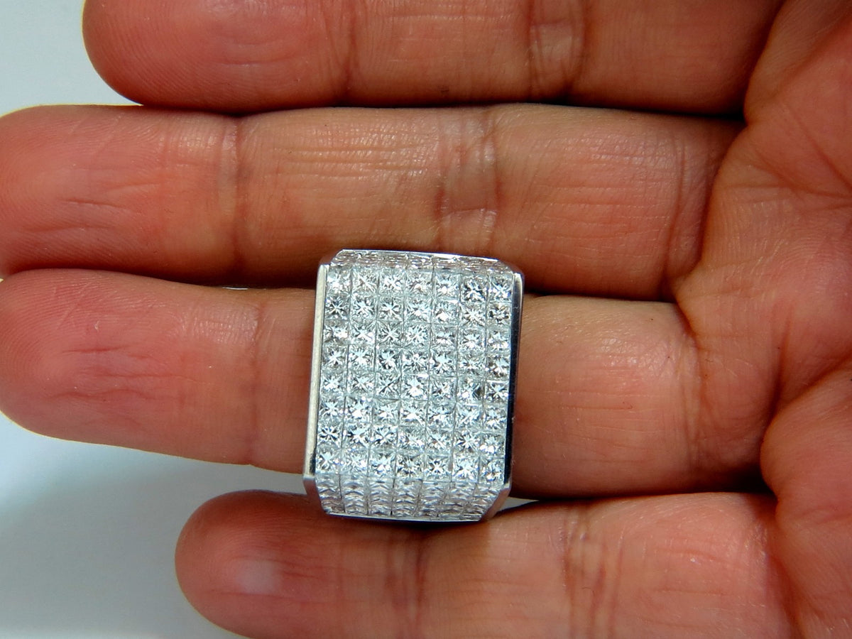 7.00ct Princess Cut Natural Diamonds Platinum Ring Heavyweight Prime *v
