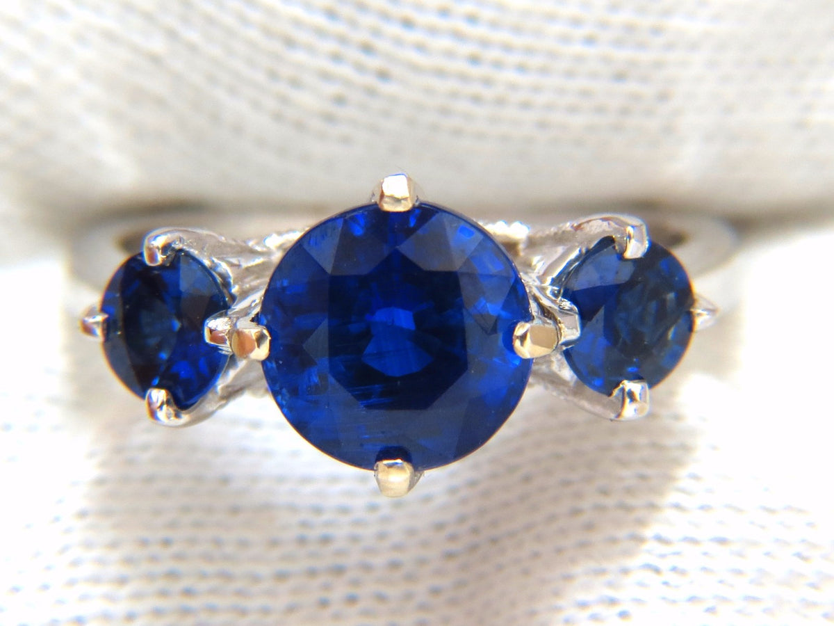 Natural Kyanite Sapphire diamonds ring 3.82ct. vivid blue 14kt *v