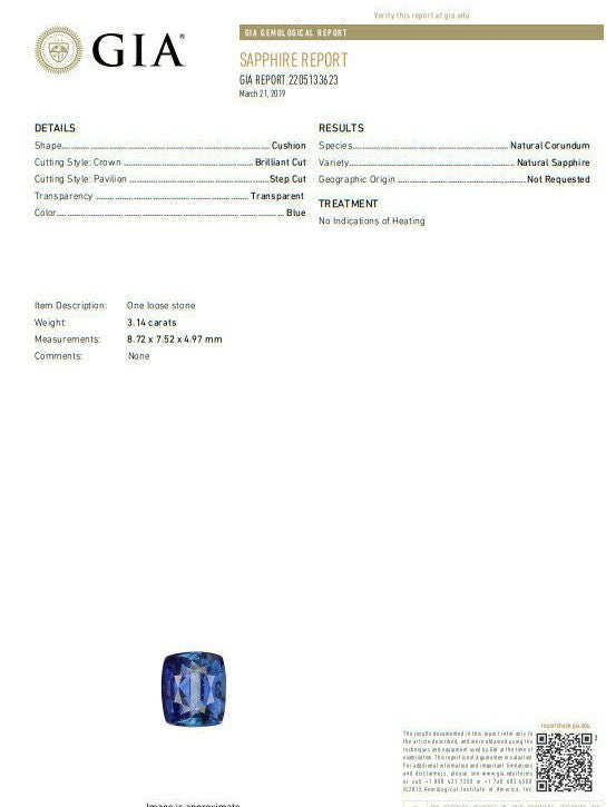 GIA Certified 5.48ct Natural No Heat Royal Blue Sapphire Ring Halo Prime*v