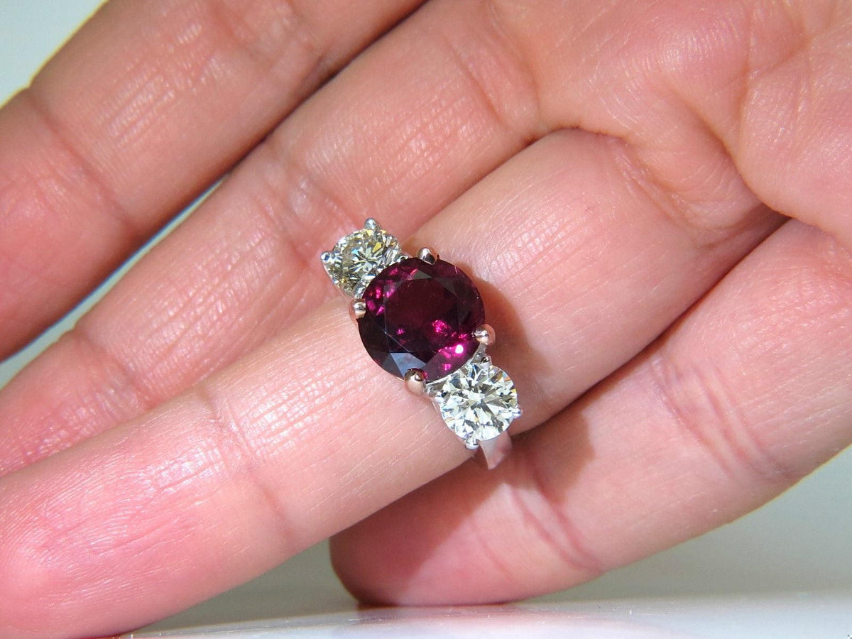 5.13ct Natural Tourmaline Diamonds Ring 14kt Classic Three 10021 *v