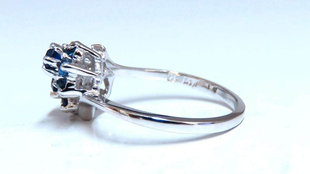 .50ct natural sapphire double cluster ring 14kt *v