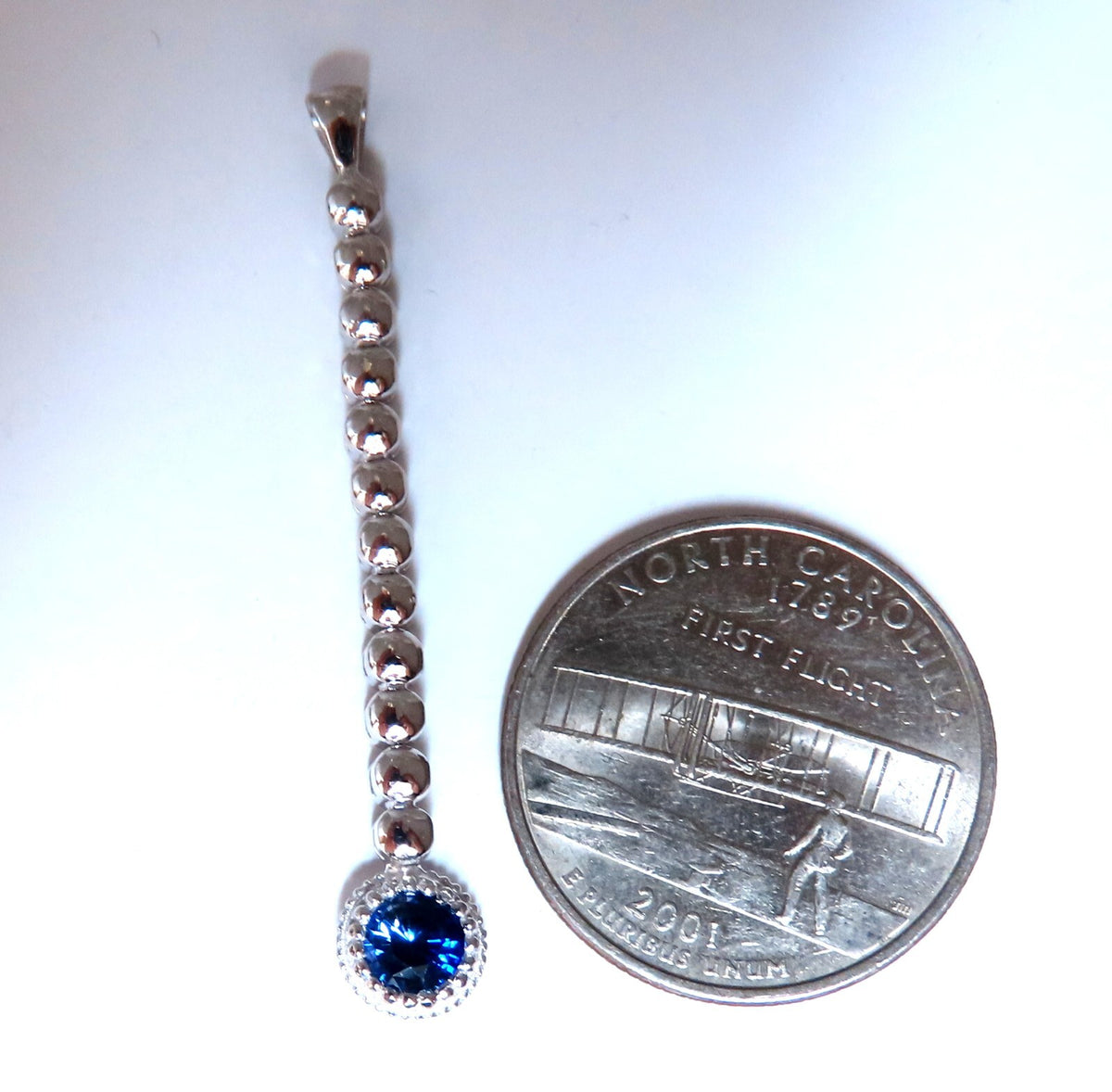 .65ct Natural Blue Sapphire Diamonds Pendant 14kt *v