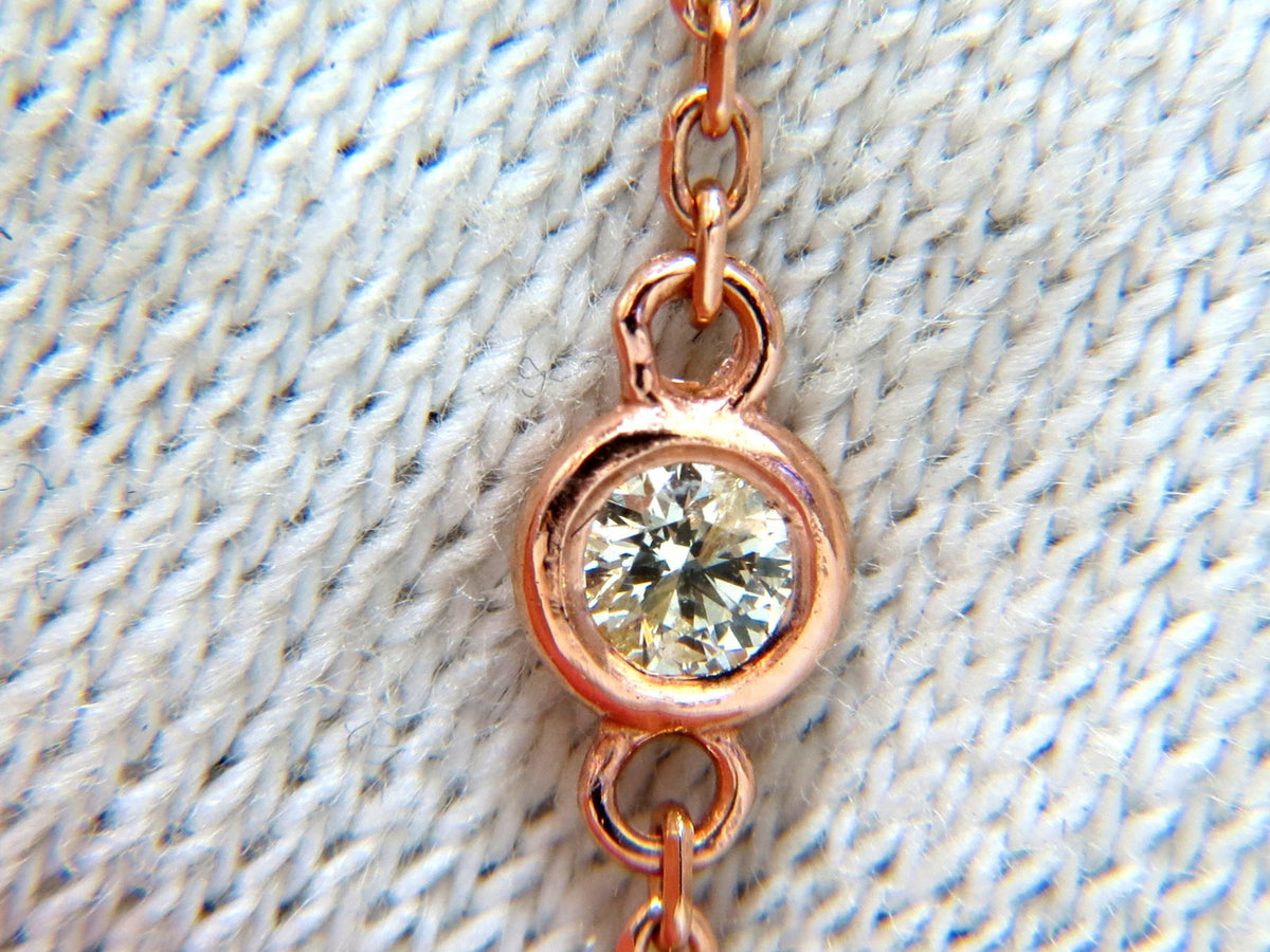 6.00ct Natural Briolette Diamonds Station Yard Necklace 14 Karat *v