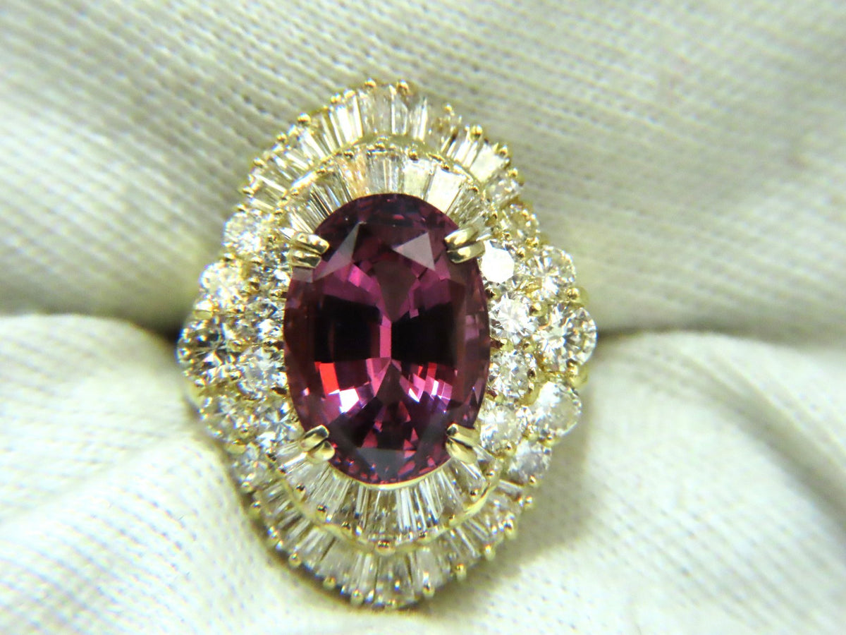 GIA Certified 8.12ct Natural No Heat Spinel 6.00ct Diamonds Ring 18Kt*v