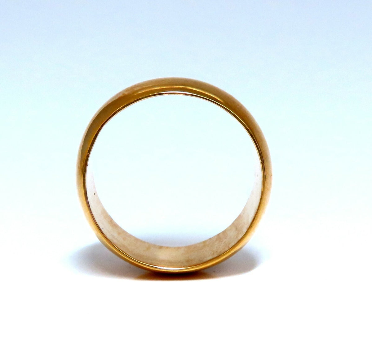 11.1mm Wide Classic 14kt Gold Band Semi Domed High Shine *v