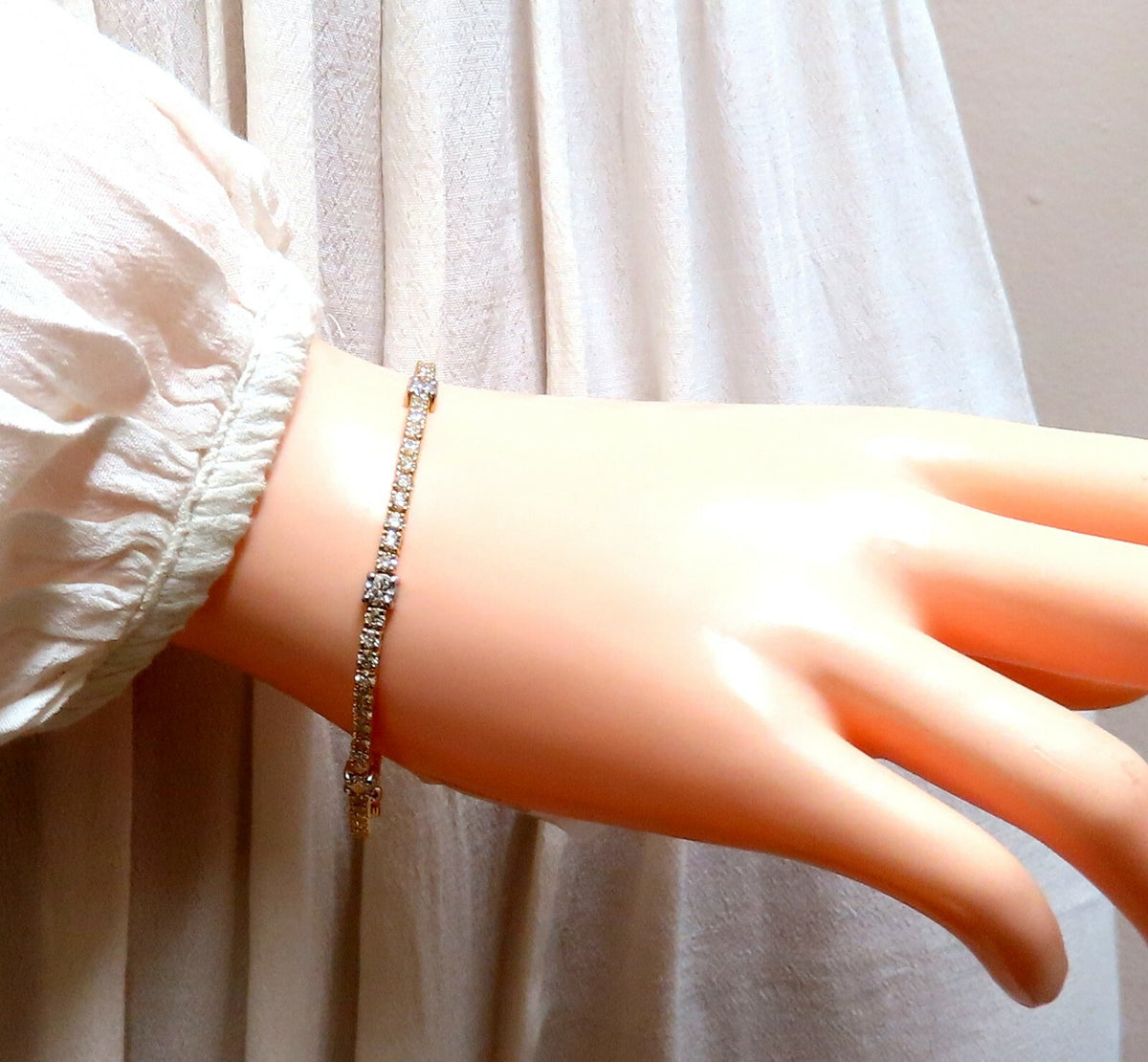 4.51ct Natural Diamonds Tennis Bracelet 14kt Gold Classic Station Alternate *v