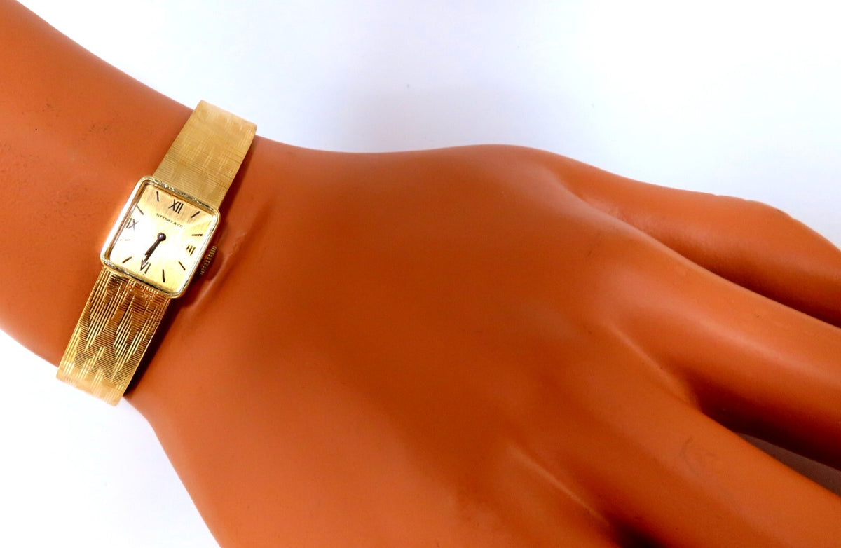 Tiffany & Co Vintage Gold Watch 18kt 6.5 inch *v