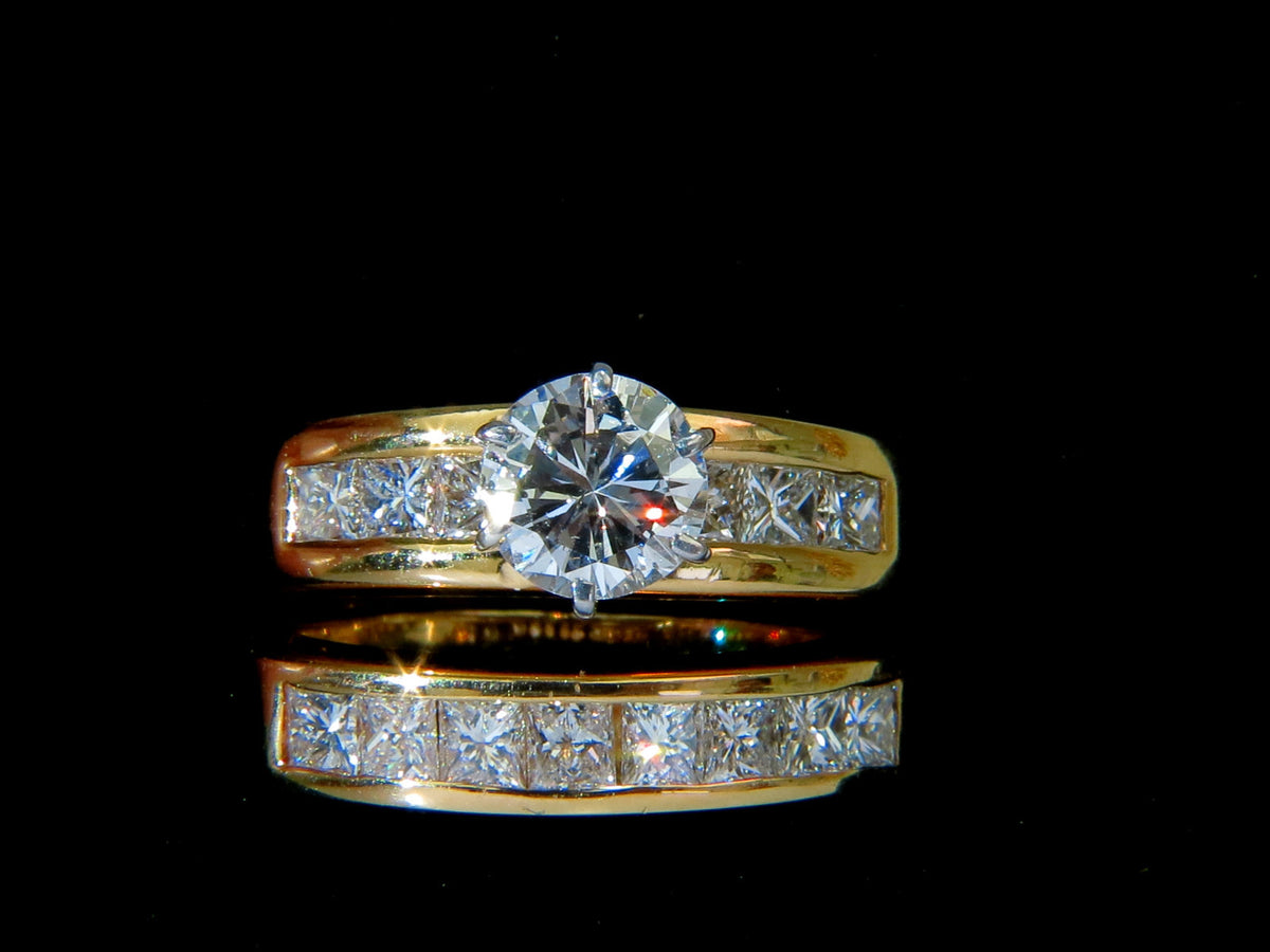 2.50CT NATURAL DIAMONDS ENGAGEMENT RING MATCHING BAND 14KT *v