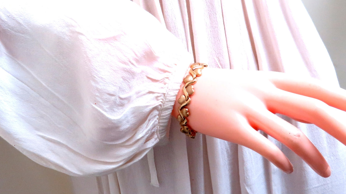 Sterling Silver Gold Plated Hearts X Bracelet 12454 *v