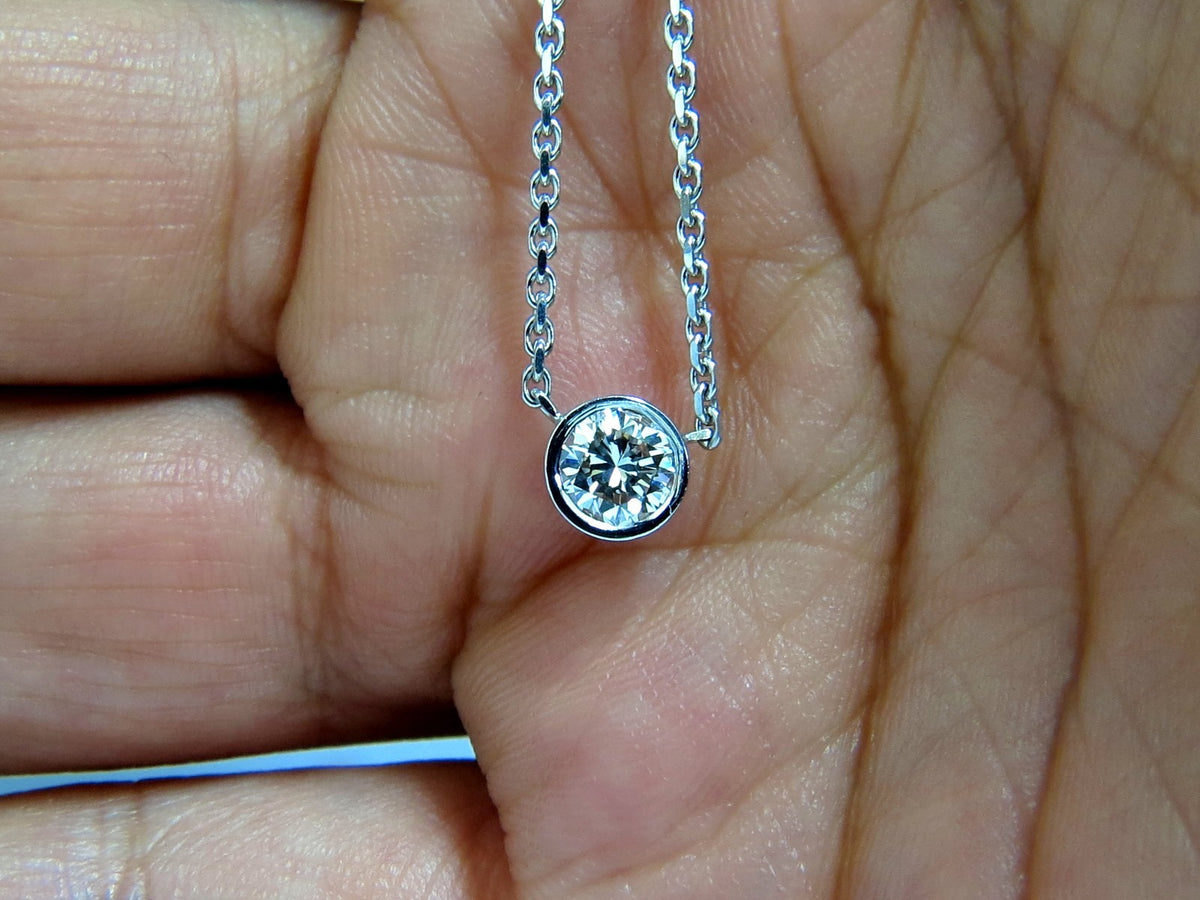 .54ct natural round brilliant diamond solitaire necklace i/vs2 16 inch 14k *v