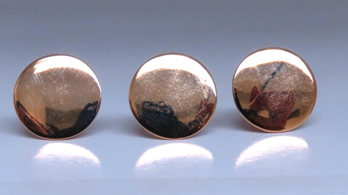 Prague Antique Three Pearl Stud Button Set with Original Box 14kt 12371 *v