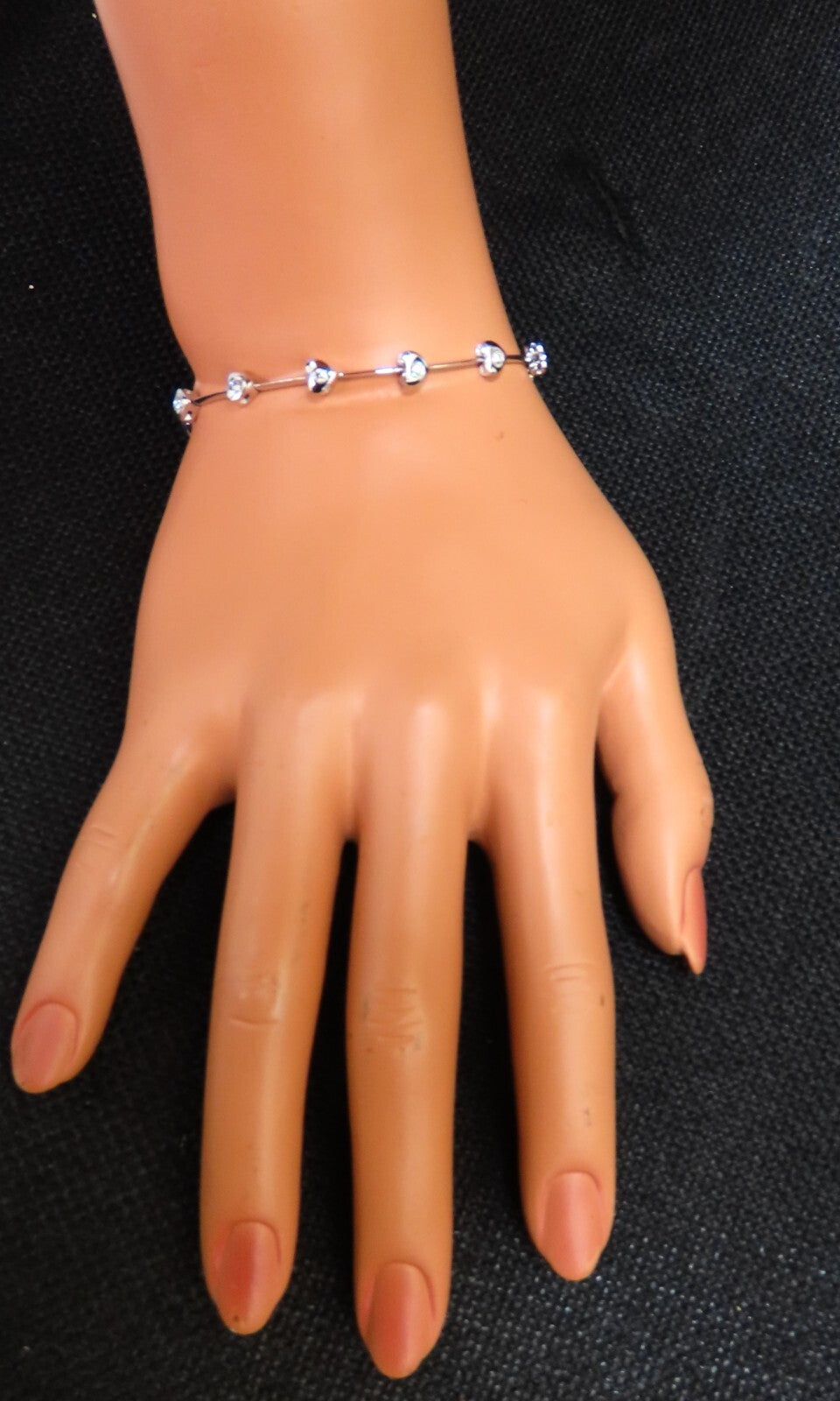 .80ct Natural Diamonds Heart Link Bracelet 14kt gold *v