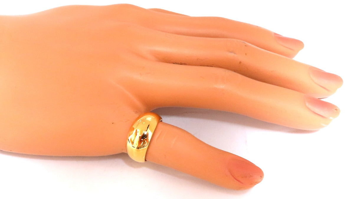 9mm Wide Classic 14kt Gold Band Semi Domed High Shine *v