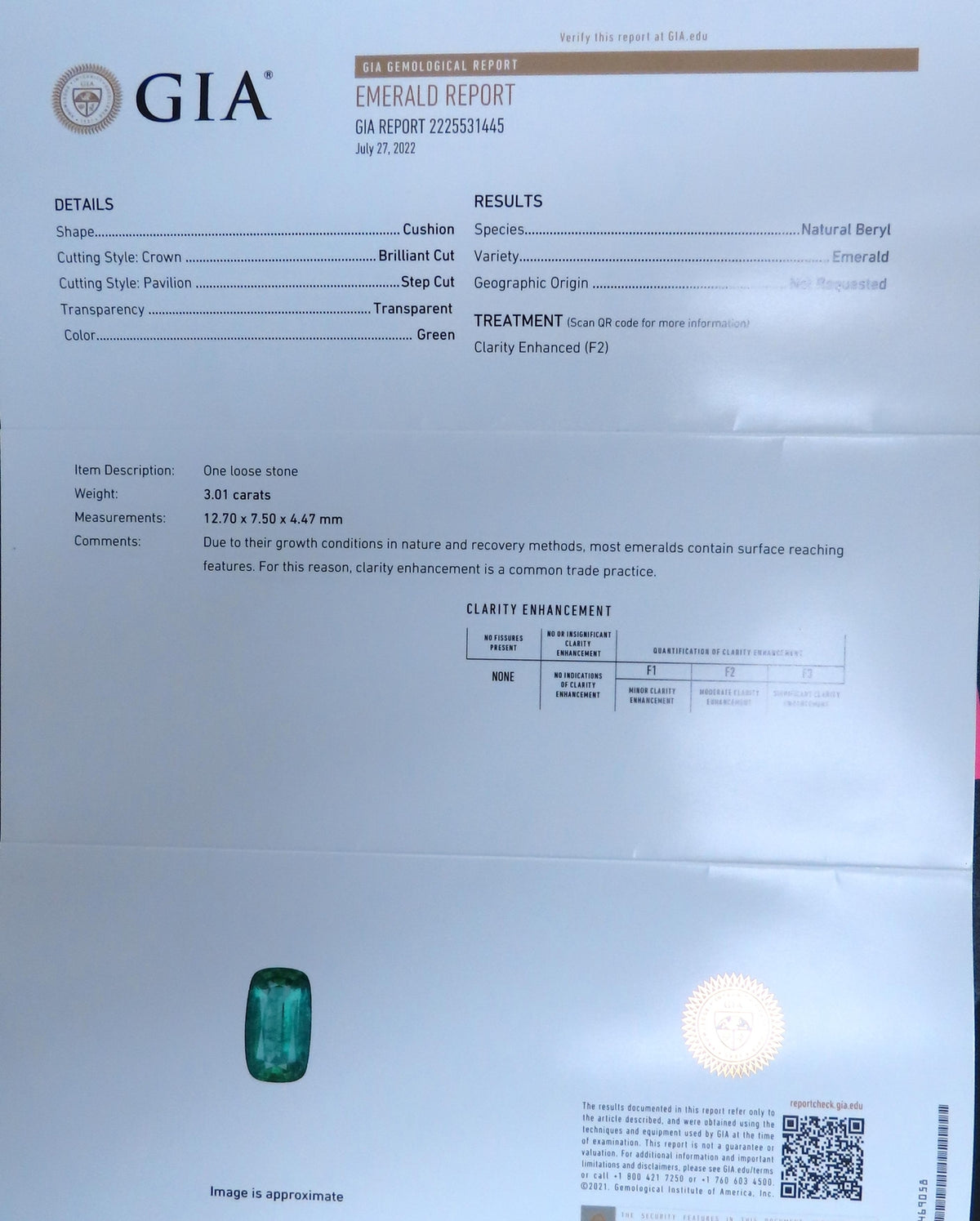 GIA Certified 3.01ct Natural Emerald Diamonds Ring 14kt Gold 12360 *v