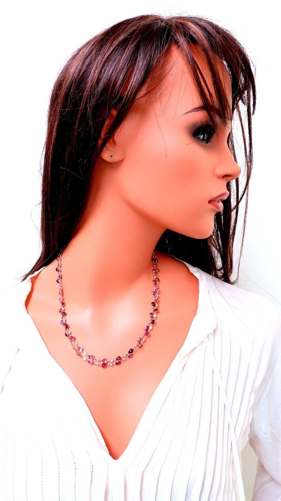 43ct Natural Spinel Yard Diamond Necklace 14kt Gold *v