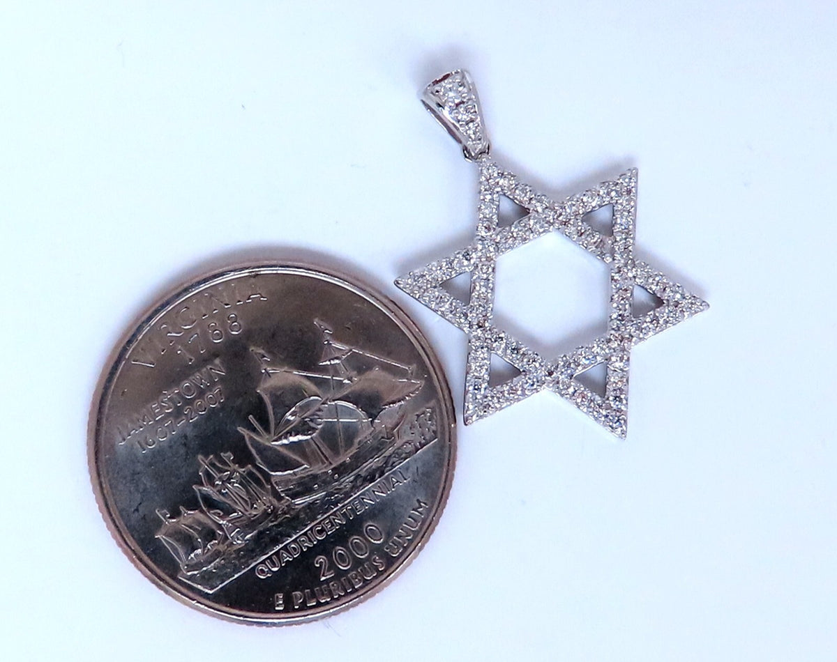 .40ct round natural diamonds star pendant 14kt 20mm *v