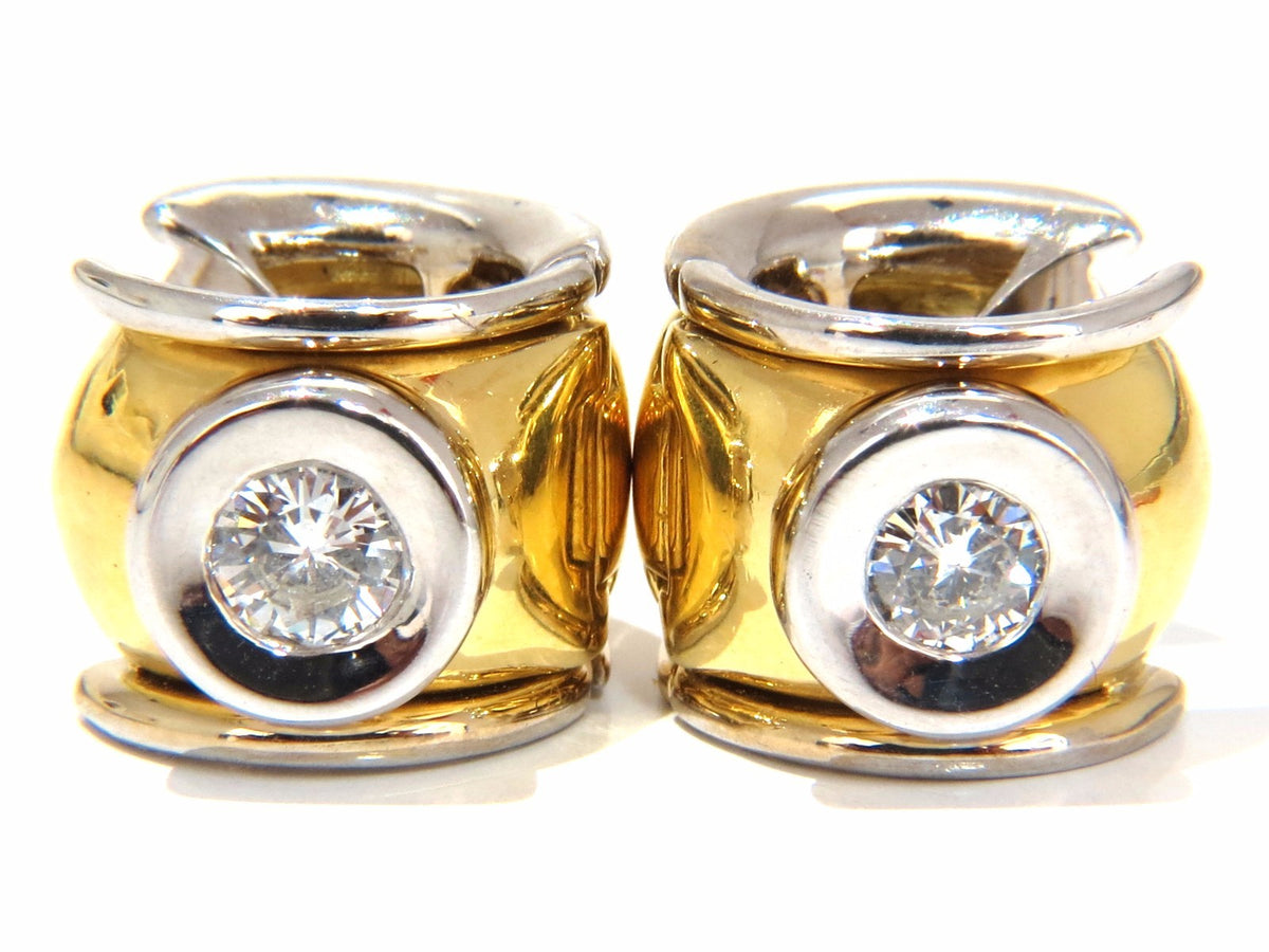 .80ct natural round brilliant diamond huggie earrings 18kt g/si1 petite *v