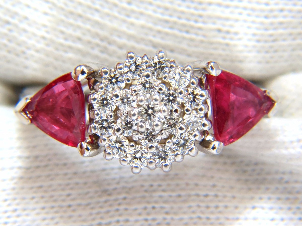 2.00ct NATURAL PINK SAPPHIRE DIAMONDS RING 14KT CIRCULAR CLUSTER TOP *v