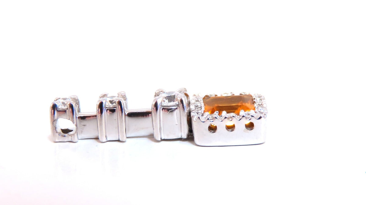 1.30 carat natural citrine diamond pendant bright orange 14 karat *v