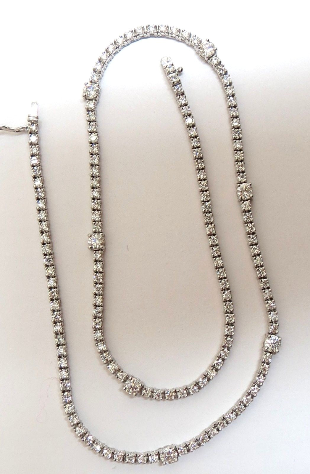 8.00ct diamonds rounds eternity riviera necklace 14kt 7 spacer / 149 diamond *v
