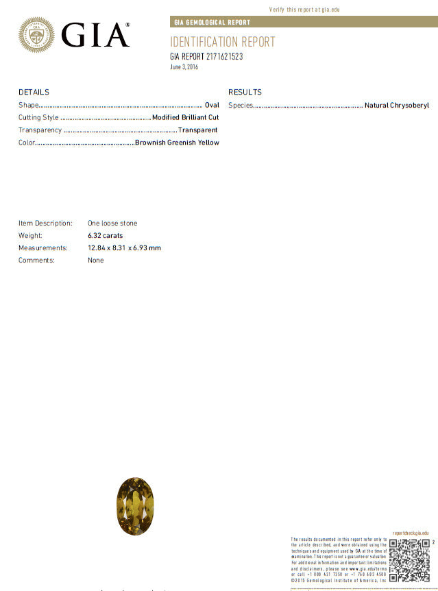 GIA Certified 8.92ct Natural Chrysoberyl Diamonds Bypass Ring 14kt*v