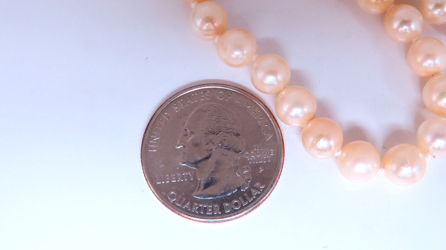 6.5mm freshwater Pearl necklace 14kt