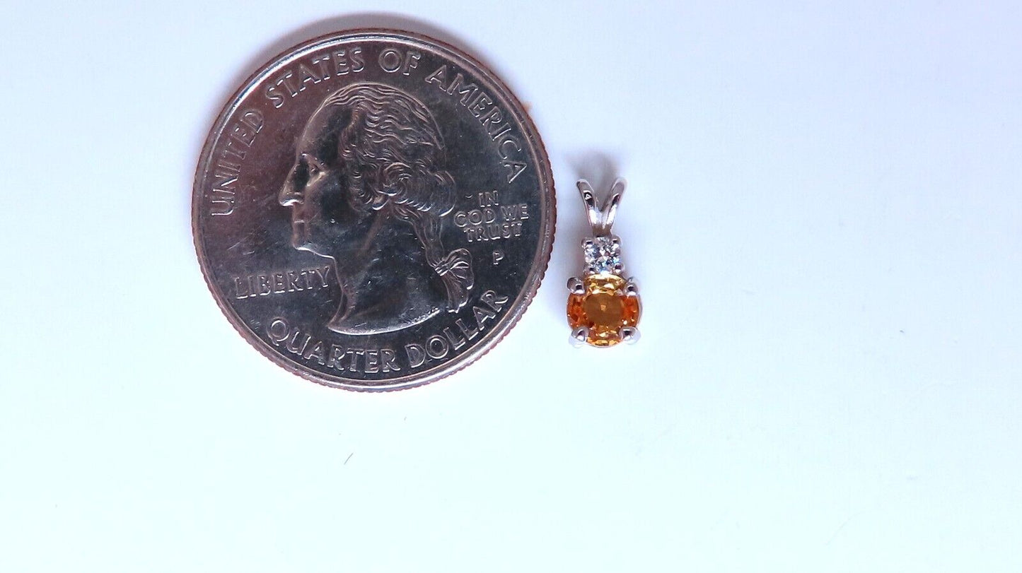 .55ct natural yellow Sapphire diamonds pendant 14 karat gold