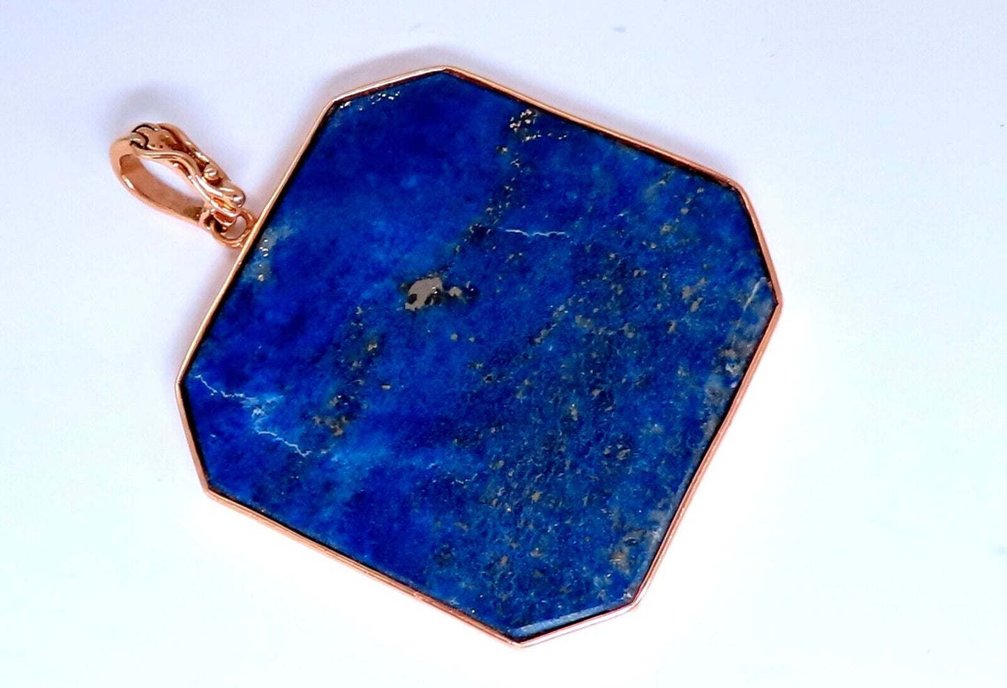 Rising Sun Pietra Dura Inlay Opal Malachite Lapis Pendant 14kt Gold