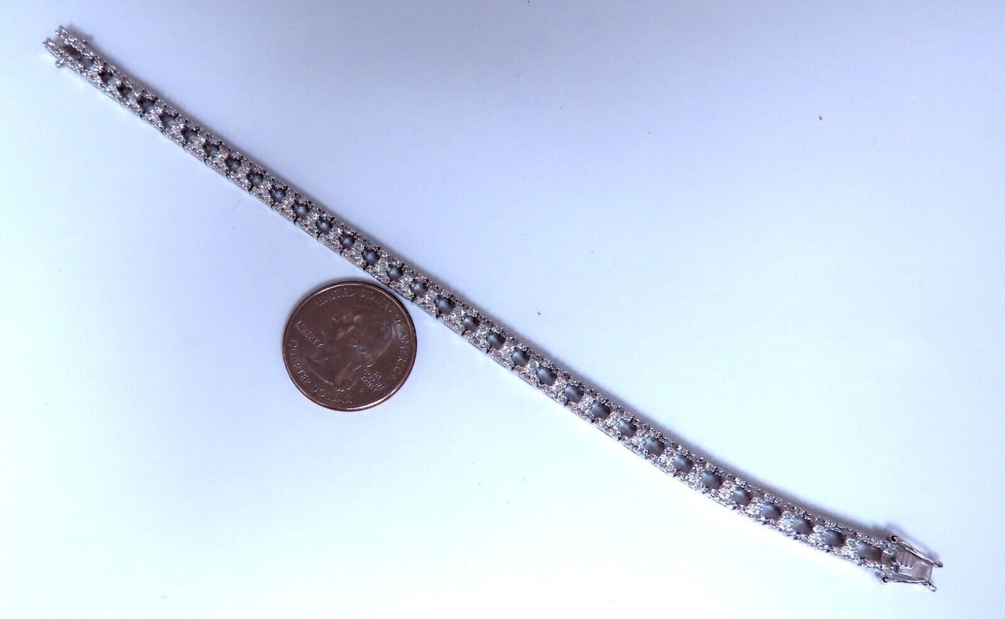 Tennis Bracelet 1.75ct Natural Round Diamonds 14kt Gold Three Row