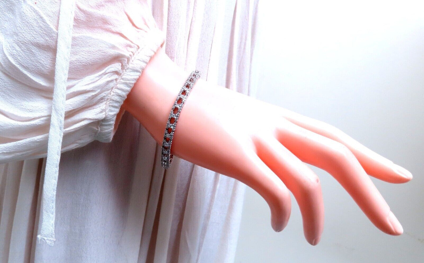 Tennis Bracelet 1.75ct Natural Round Diamonds 14kt Gold Three Row