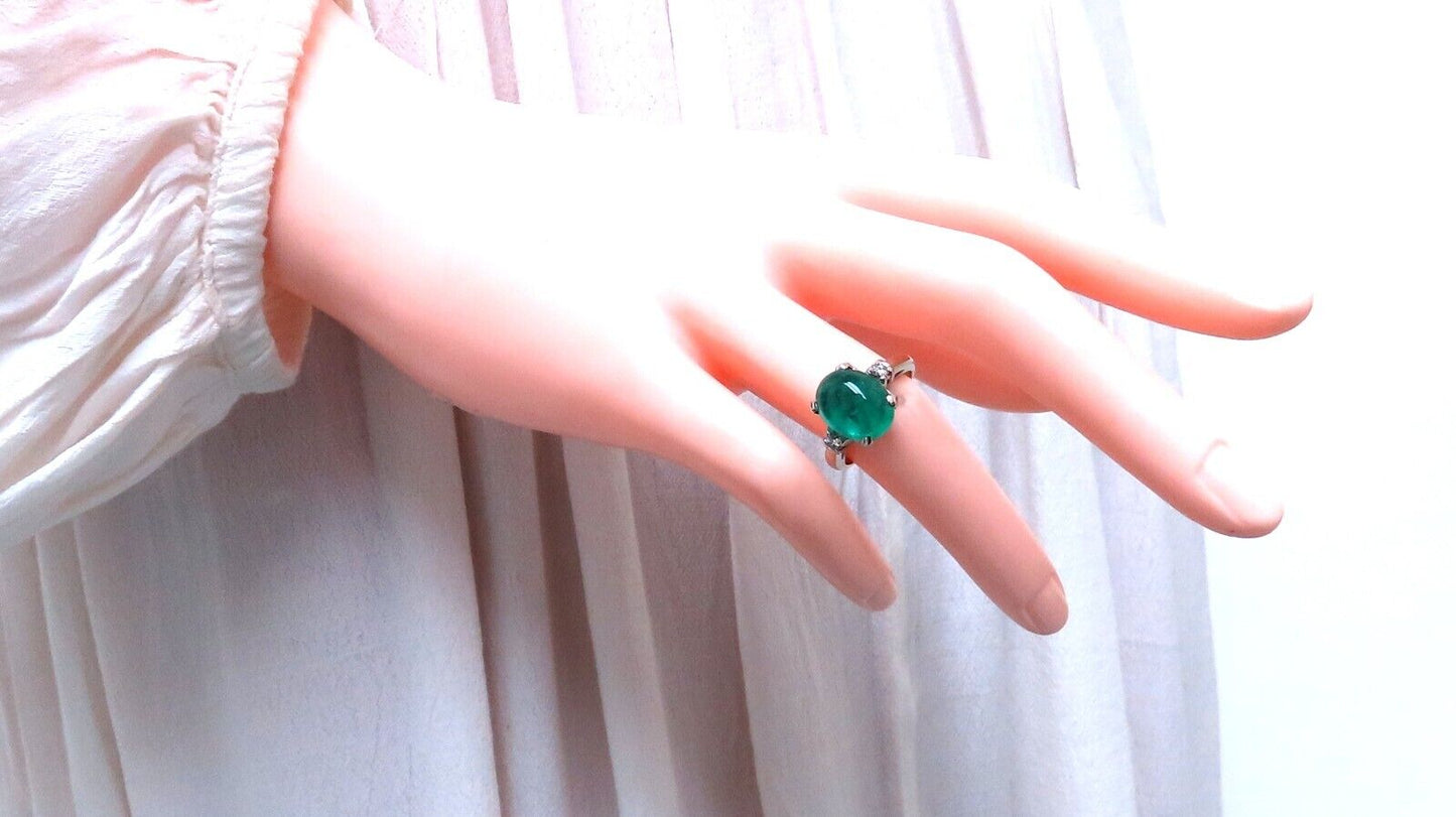 4.68ct Natural Emerald Diamonds Ring 14kt Gold