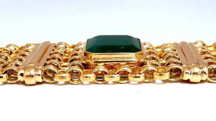 GIA Certified Vintage Emerald Bracelet 60ct 18kt Gold