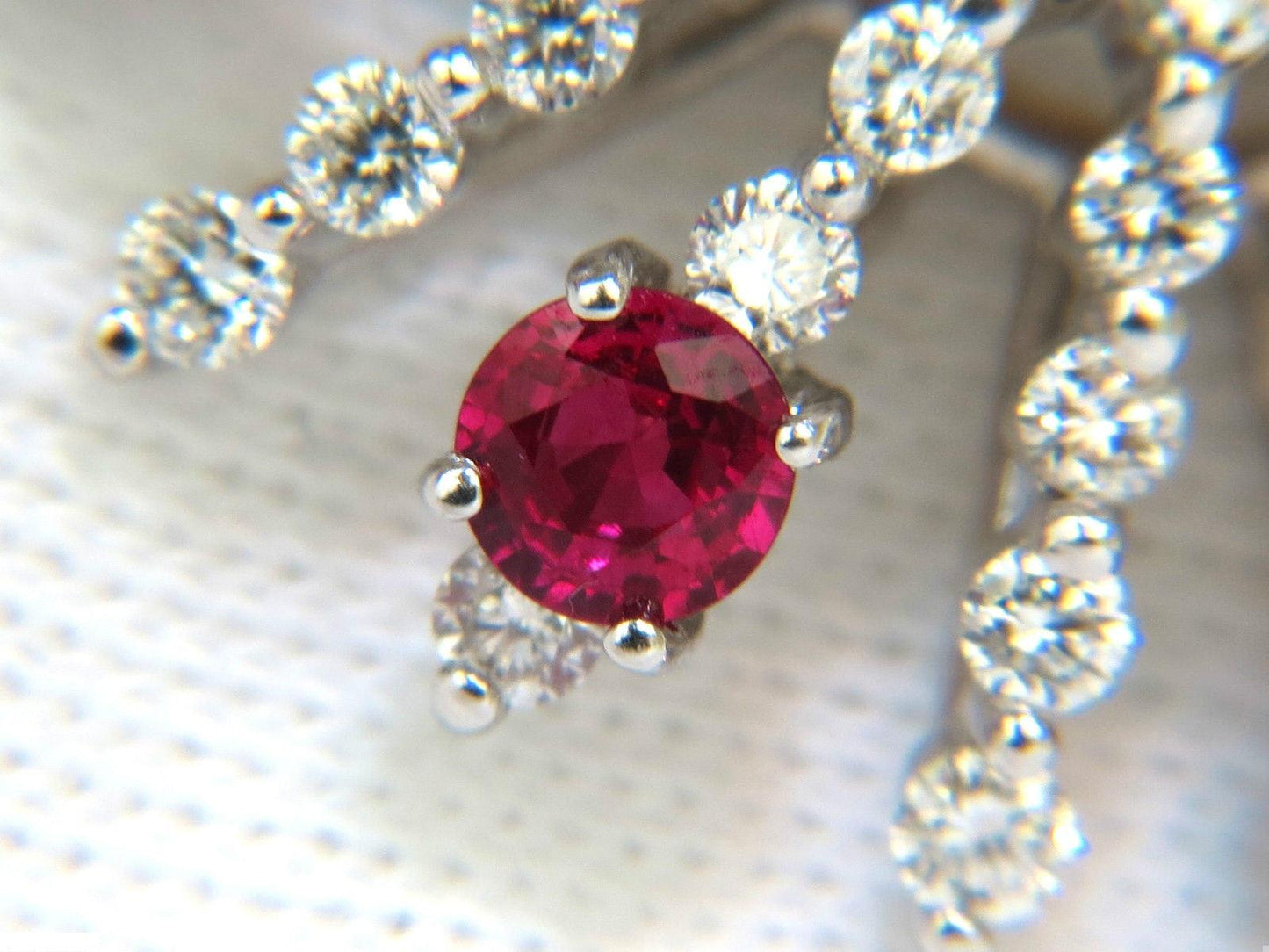 5.75CT NATURAL GEM RUBY DIAMOND 3D STAR BURST PEARL PENDANT 14kt 10043