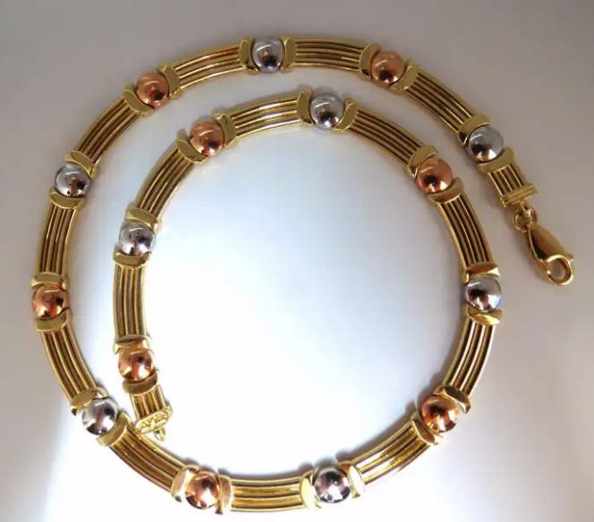 Floating Bearing Link Necklace unisex 14kt 12854